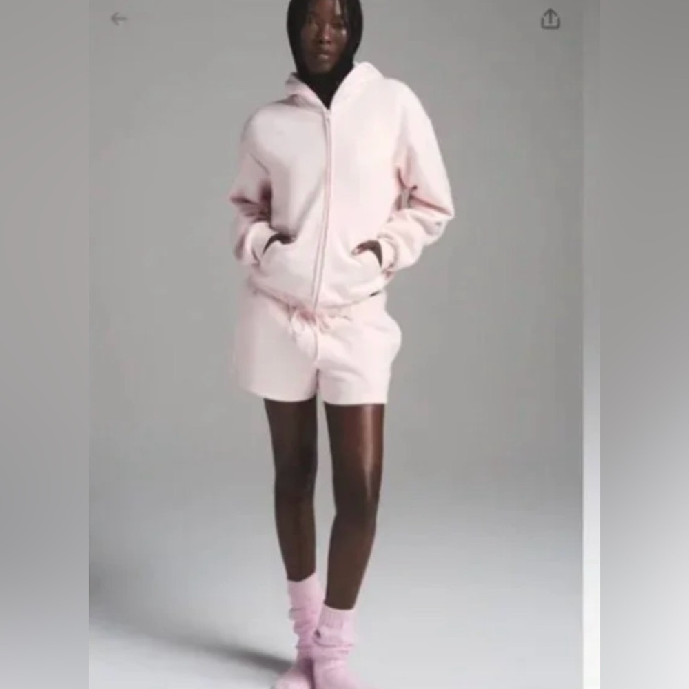 Skims Slightly Pink Full Zip Hoodie